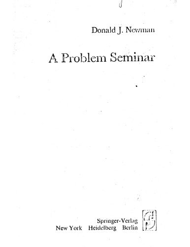 دانلود نسخه کامل کتاب A Problem Seminar (Problem Books in Mathematics)