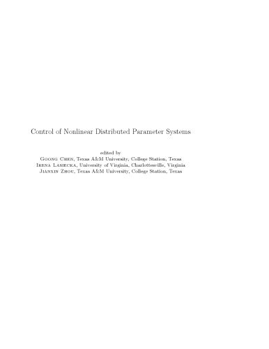 دانلود نسخه کامل کتاب Control of Nonlinear Distributed Parameter Systems