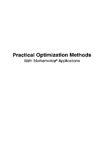 دانلود نسخه کامل کتاب Practical Optimization Methods with Mathematica Applications