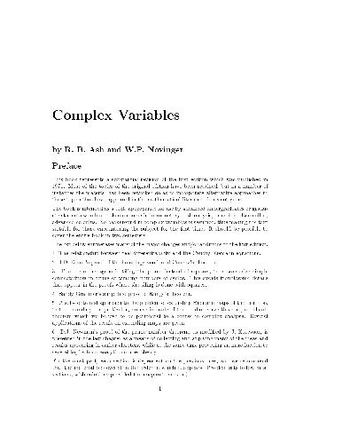 دانلود نسخه کامل کتاب Complex variables