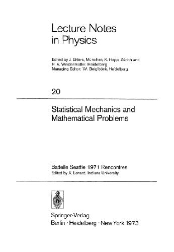 دانلود نسخه کامل کتاب Statistical Mechanics and Mathematical Problems
