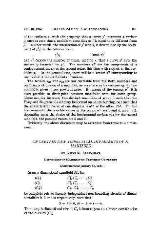 دانلود نسخه کامل کتاب On Certain New Topological Invariants of a Manifold