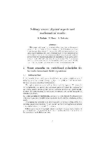 دانلود نسخه کامل کتاب Solitary waves physical aspects and mathematical results