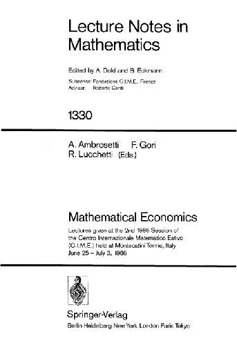دانلود نسخه کامل کتاب Mathematical Economics
