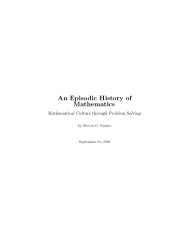 دانلود نسخه کامل کتاب An episodic history of mathematics. Mathematical culture through problem solving