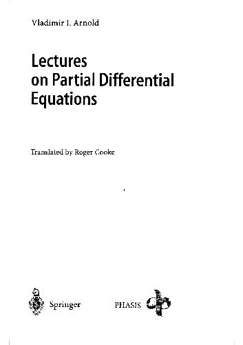 دانلود نسخه کامل کتاب Lectures on Partial Differential Equations