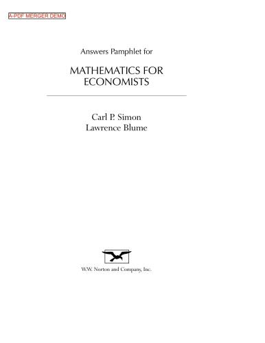 دانلود نسخه کامل کتاب Economics, Mathematical Solutions