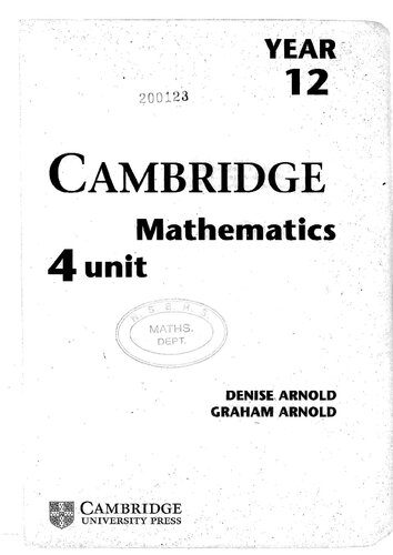 دانلود نسخه کامل کتاب Cambridge mathematics 4 unit mathematics year 12
