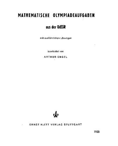 دانلود نسخه کامل کتاب Mathematische Olympiadeaufgaben aus der UdSSR