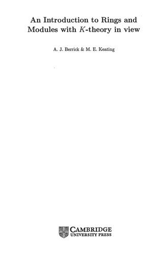 دانلود نسخه کامل کتاب An Introduction to Rings and Modules with K.-theory in view