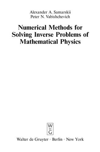 دانلود نسخه کامل کتاب Numerical Methods for Solving Inverse Problems of Mathematical Physics