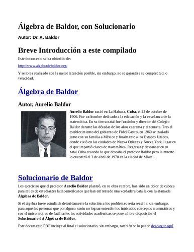 دانلود نسخه کامل کتاب Algebra – Algebra de Baldor con Solucionario