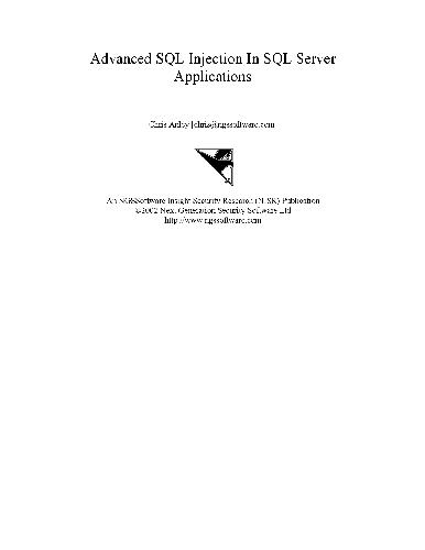 دانلود نسخه کامل کتاب Advanced SQL Injection In SQL Server Applications