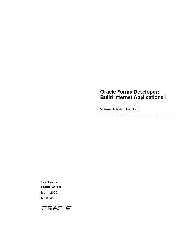 دانلود نسخه کامل کتاب Oracle Forms Developer Build Internet Applications 1. Instructor Guide