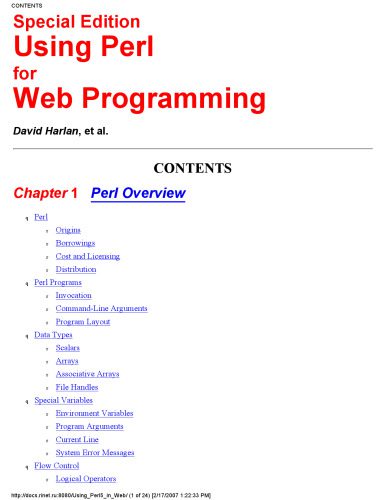 دانلود نسخه کامل کتاب Special Edition Using PERL 5 for Web Programming