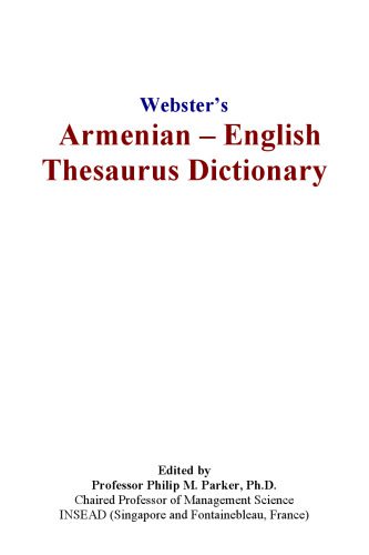 دانلود نسخه کامل کتاب Websters Armenian – English Thesaurus Dictionary
