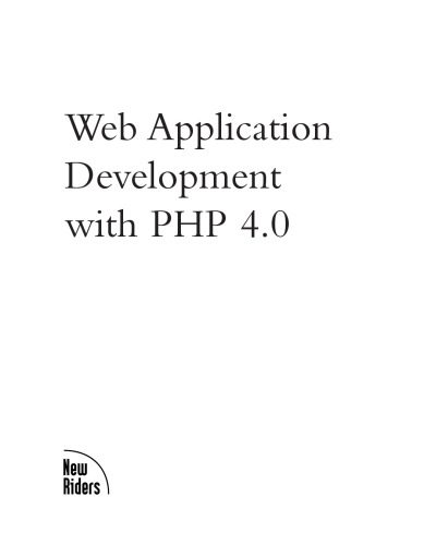 دانلود نسخه کامل کتاب Web Application Development with PHP 4.0