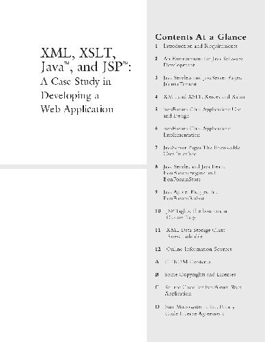 دانلود نسخه کامل کتاب XML, XSLT, Java, and JSP: A Case Study in Developing a Web Application