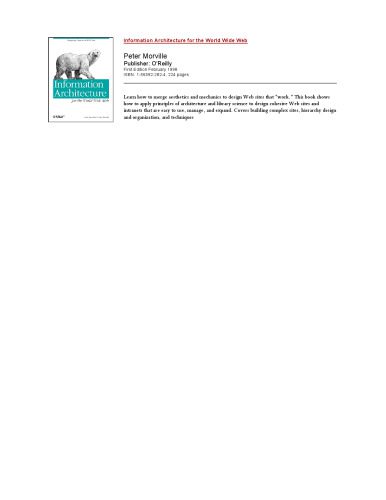 دانلود نسخه کامل کتاب Information Architecture for the World Wide Web: Designing Large-scale Web Sites