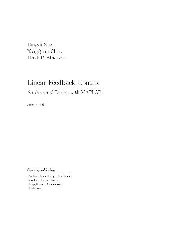 دانلود نسخه کامل کتاب Linear Feedback Control. Analysis and Design with MATLAB