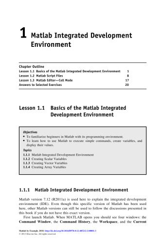 دانلود نسخه کامل کتاب Matlab by Example. Programming Basics