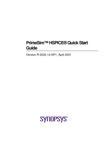 دانلود نسخه کامل کتاب PrimeSim™ HSPICE® Quick Start Guide