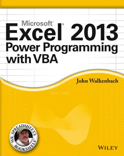 دانلود نسخه کامل کتاب Excel 2013 Power Programming with VBA
