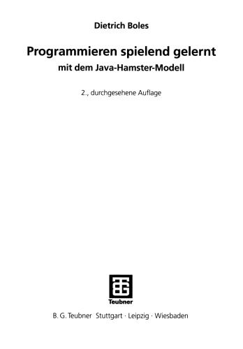 دانلود نسخه کامل کتاب Programmieren spielend gelernt mit dem Java-Hamster-Modell