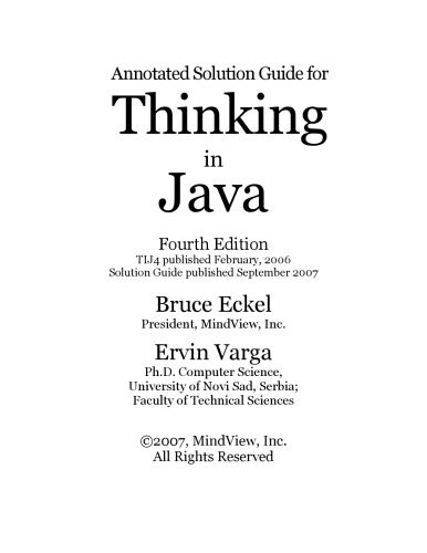 دانلود نسخه کامل کتاب Annotated Solution Guide for Thinking in Java Fourth Edition