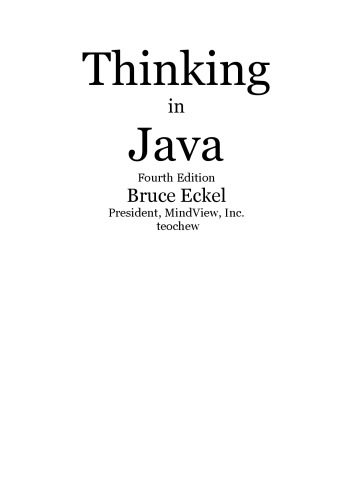 دانلود نسخه کامل کتاب Thinking in Java (4th Edition)