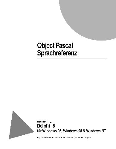 دانلود نسخه کامل کتاب Object Pascal Sprachreferenz