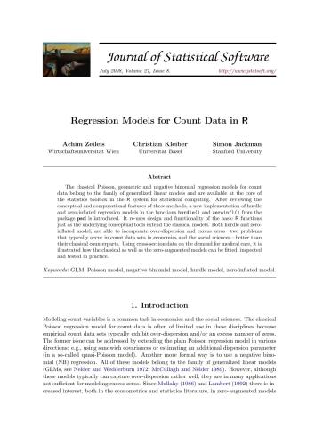 دانلود نسخه کامل کتاب Regression Models for Count Data in R + Code