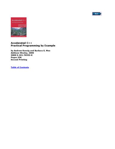 دانلود نسخه کامل کتاب Accelerated C++: Practical Programming by Example