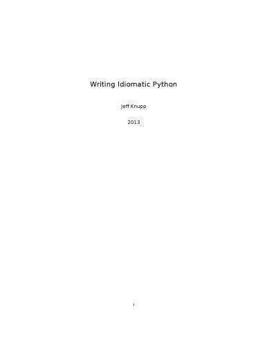دانلود نسخه کامل کتاب Writing Idiomatic Python for v2.x
