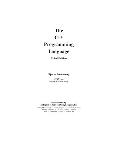 دانلود نسخه کامل کتاب The C++ programming language (3rd Edition)