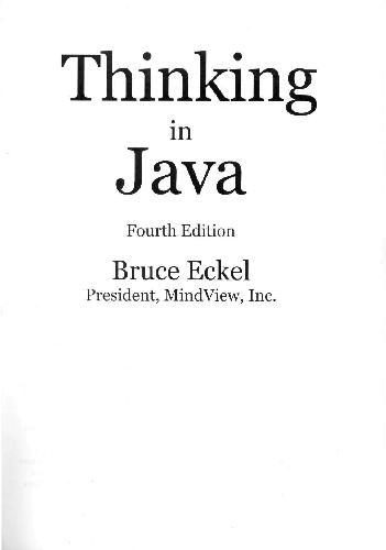 دانلود نسخه کامل کتاب Thinking in Java, 4th edition