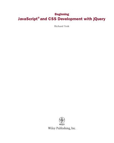 دانلود نسخه کامل کتاب Beginning JavaScript und CSS development with jQuery