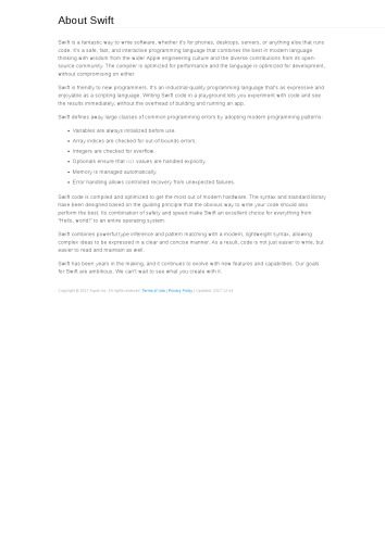 دانلود نسخه کامل کتاب The Swift Programming Language (Swift 4.0.3)