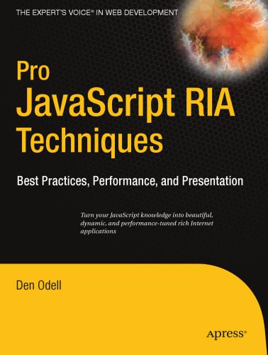 دانلود نسخه کامل کتاب Pro Javascript RIA Techniques Best Practices Performance And Presentation