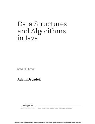 دانلود نسخه کامل کتاب Data structures and algorithms in Java