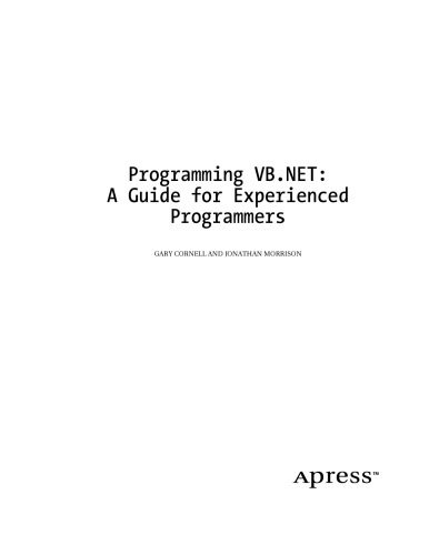 دانلود نسخه کامل کتاب Programming VB .NET: A Guide for Experienced Programmers