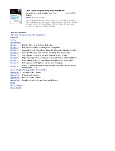 دانلود نسخه کامل کتاب .NET Game Programming with DirectX 9.0