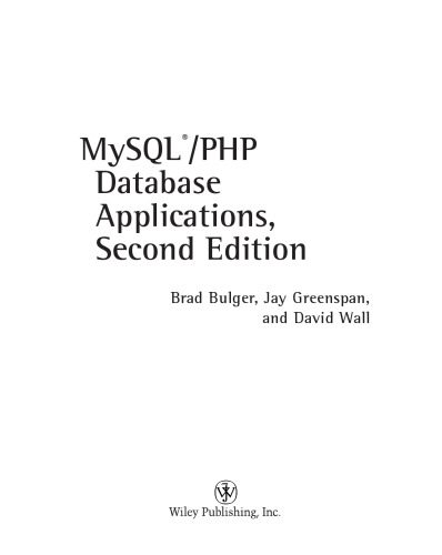 دانلود نسخه کامل کتاب MySQL/PHP database applications