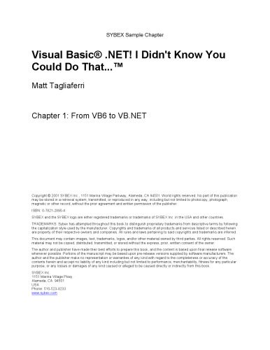 دانلود نسخه کامل کتاب Visual Basic.NET – From VB6 to VB.NET
