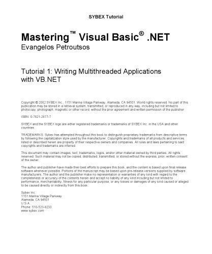 دانلود نسخه کامل کتاب Mastering Visual Basic .NET