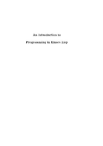 دانلود نسخه کامل کتاب An introduction to programming in emacs lisp