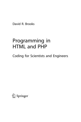 دانلود نسخه کامل کتاب Programming in HTML and PHP. Coding for Scientists and Engineers