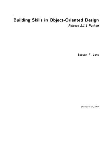دانلود نسخه کامل کتاب Building Skills in Object-Oriented Design (with Python)