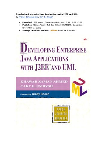 دانلود نسخه کامل کتاب Developing enterprise Java applications with J2EE and UML