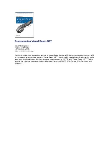 دانلود نسخه کامل کتاب Programming Visual Basic .NET